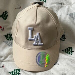 H&M Kids Beige Baseball Cap with LA Logo